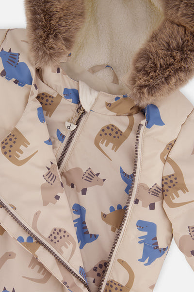 Baby Two Piece Snowsuit Blue Dinosaur Print - J10A501_1J006