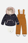 Baby Two Piece Snowsuit Blue Printed Teddy Bears - J10A501_1J008