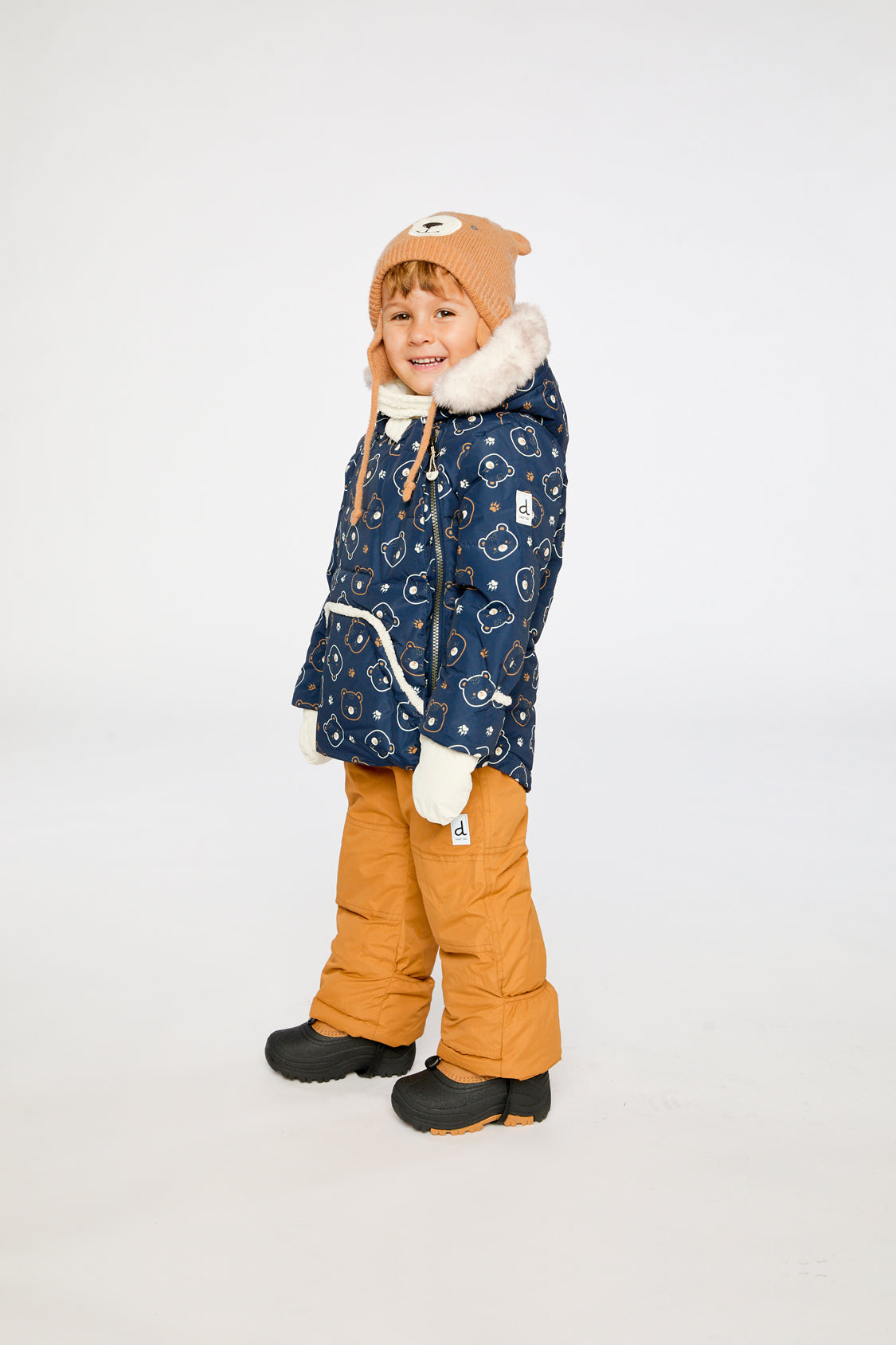 Baby Two Piece Snowsuit Blue Printed Teddy Bears - J10A501_1J008