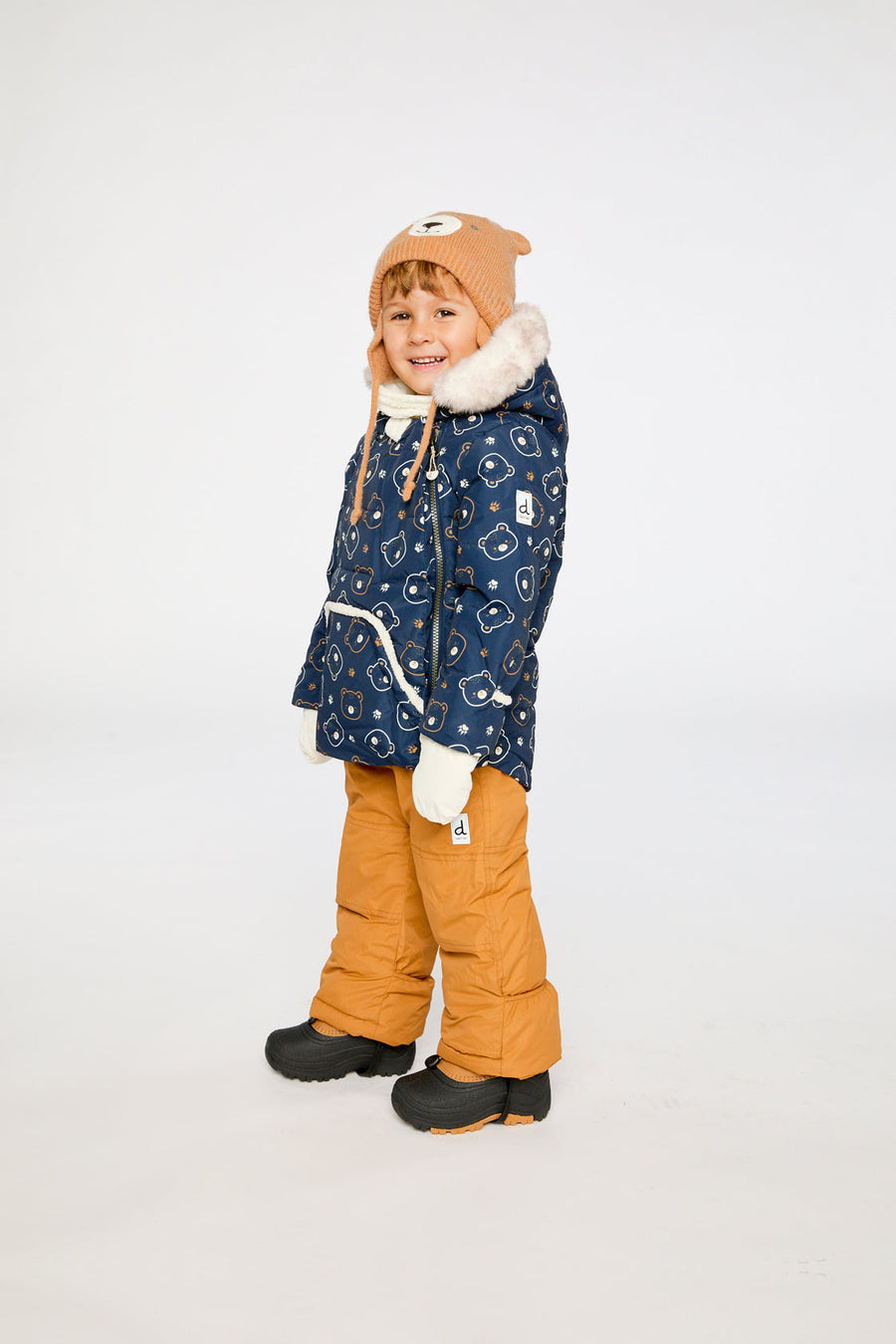 Baby Two Piece Snowsuit Blue Printed Teddy Bears - J10A501_1J008