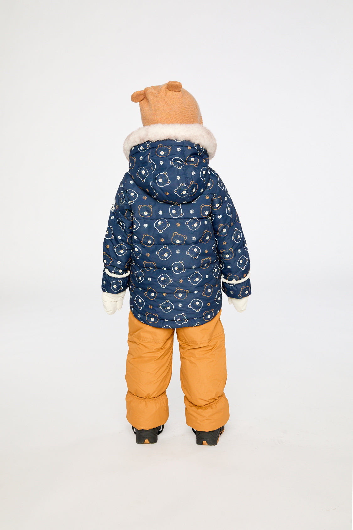 Baby Two Piece Snowsuit Blue Printed Teddy Bears - J10A501_1J008