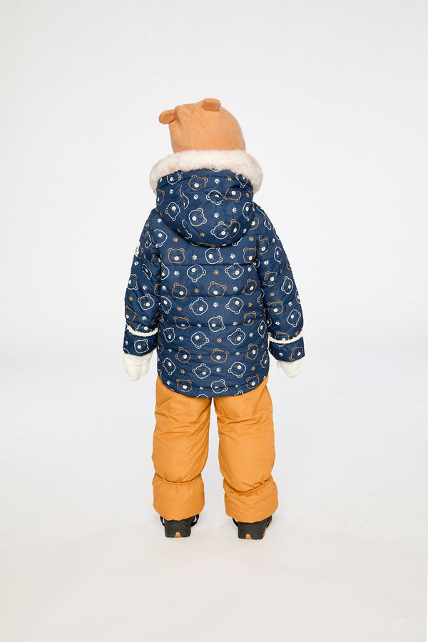 Baby Two Piece Snowsuit Blue Printed Teddy Bears - J10A501_1J008
