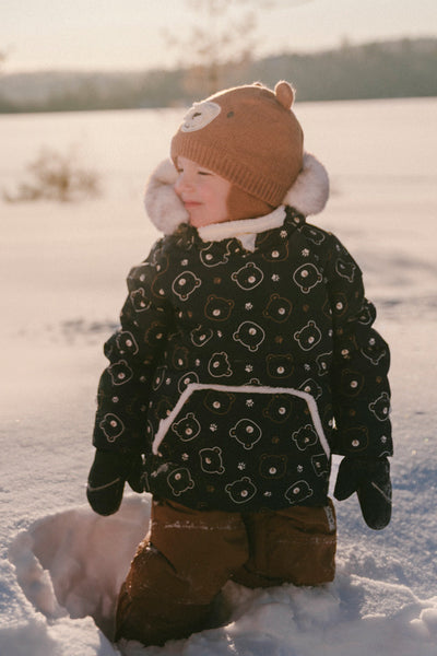 Baby Two Piece Snowsuit Blue Printed Teddy Bears - J10A501_1J008