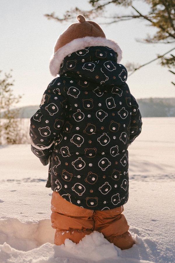 Baby Two Piece Snowsuit Blue Printed Teddy Bears - J10A501_1J008