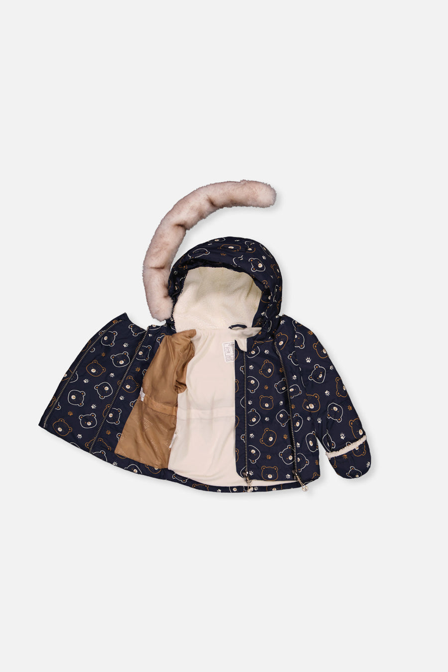 Baby Two Piece Snowsuit Blue Printed Teddy Bears - J10A501_1J008