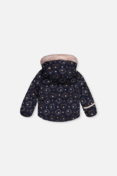 Baby Two Piece Snowsuit Blue Printed Teddy Bears - J10A501_1J008