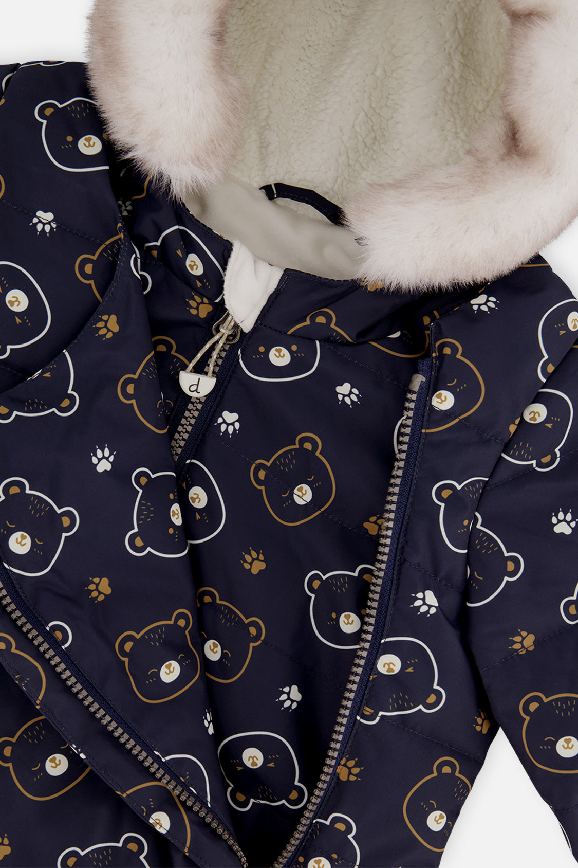 Baby Two Piece Snowsuit Blue Printed Teddy Bears - J10A501_1J008