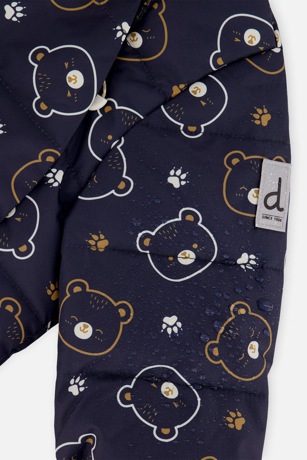 Baby Two Piece Snowsuit Blue Printed Teddy Bears - J10A501_1J008