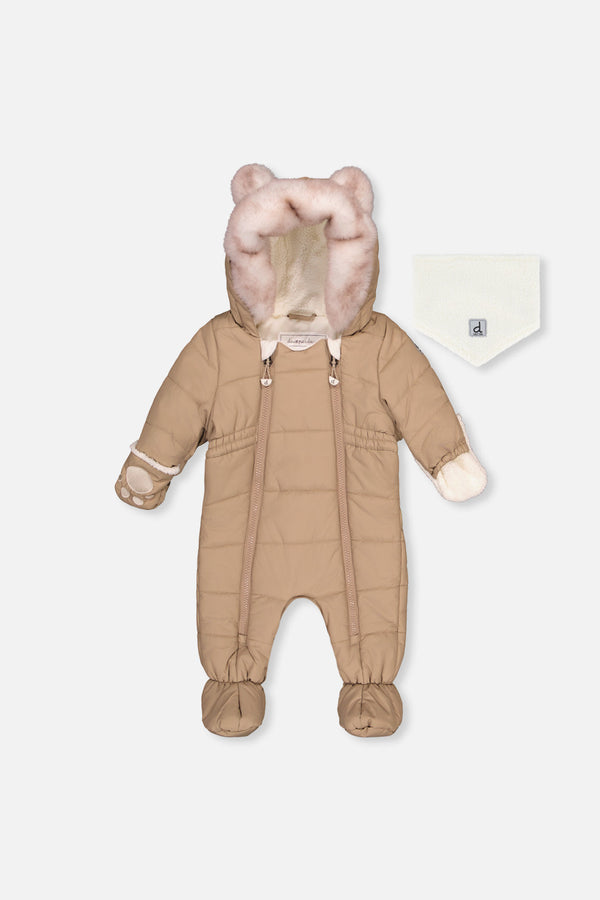 Baby One Piece Snowsuit For Car Seats Taupe - J10A602_01870