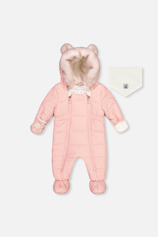 Baby One Piece Snowsuit For Car Seats Pale Dusty Pink - J10A602_06220