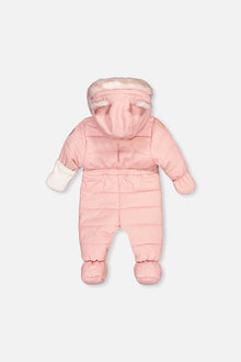 Baby One Piece Snowsuit For Car Seats Pale Dusty Pink - J10A602_06220