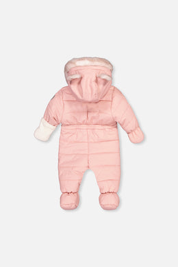 Baby One Piece Snowsuit For Car Seats Pale Dusty Pink - J10A602_06220