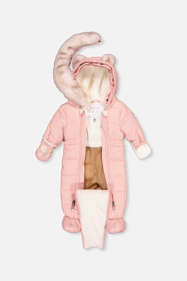 Baby One Piece Snowsuit For Car Seats Pale Dusty Pink - J10A602_06220