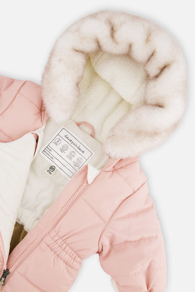 Baby One Piece Snowsuit For Car Seats Pale Dusty Pink - J10A602_06220