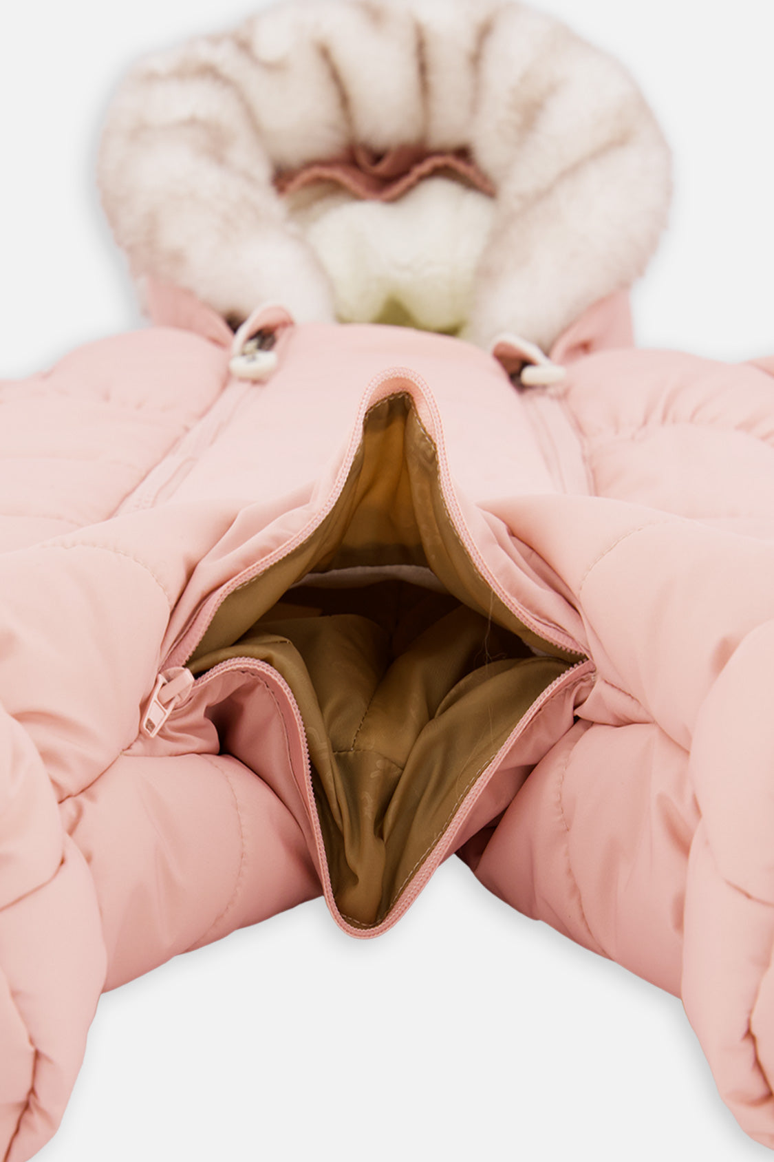 Baby One Piece Snowsuit For Car Seats Pale Dusty Pink - J10A602_06220