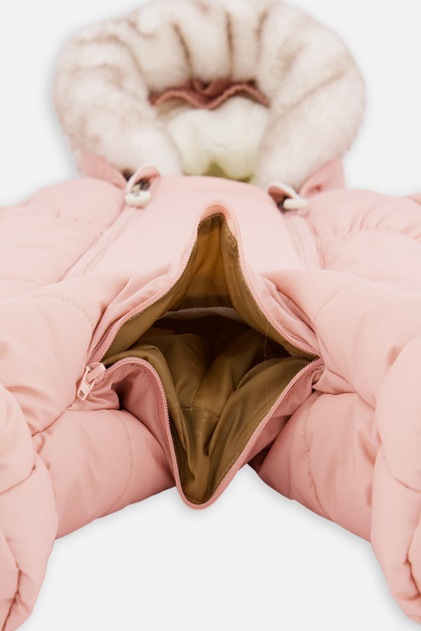 Baby One Piece Snowsuit For Car Seats Pale Dusty Pink - J10A602_06220