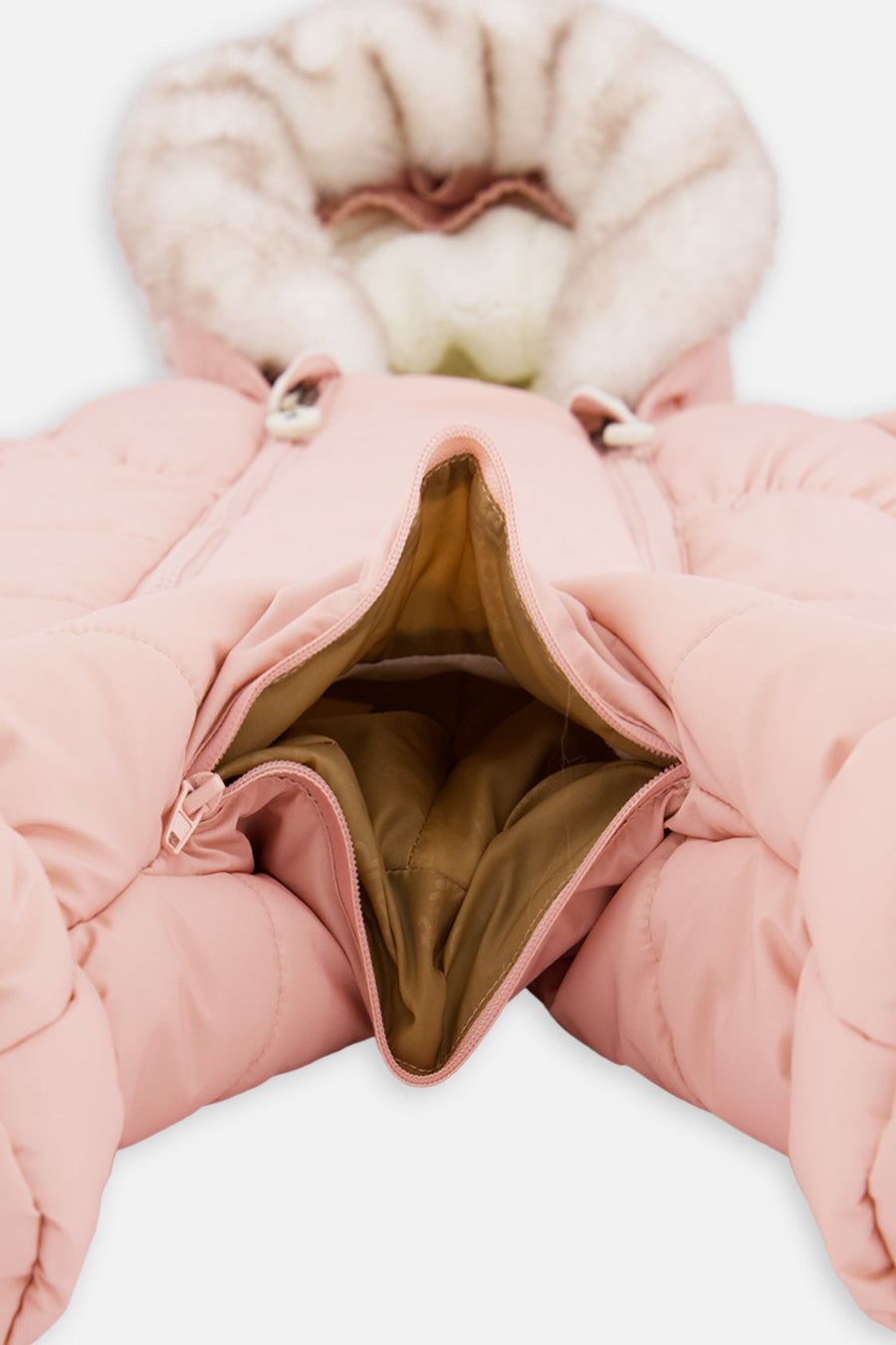 Baby One Piece Snowsuit For Car Seats Pale Dusty Pink - J10A602_06220