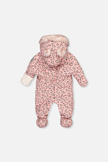 Baby One Piece Snowsuit For Car Seats Rose Leopard Print - J10A602_1J005