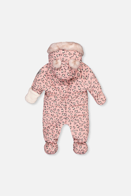 Baby One Piece Snowsuit For Car Seats Rose Leopard Print - J10A602_1J005