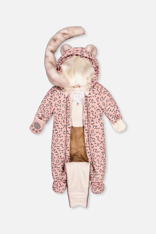 Baby One Piece Snowsuit For Car Seats Rose Leopard Print - J10A602_1J005