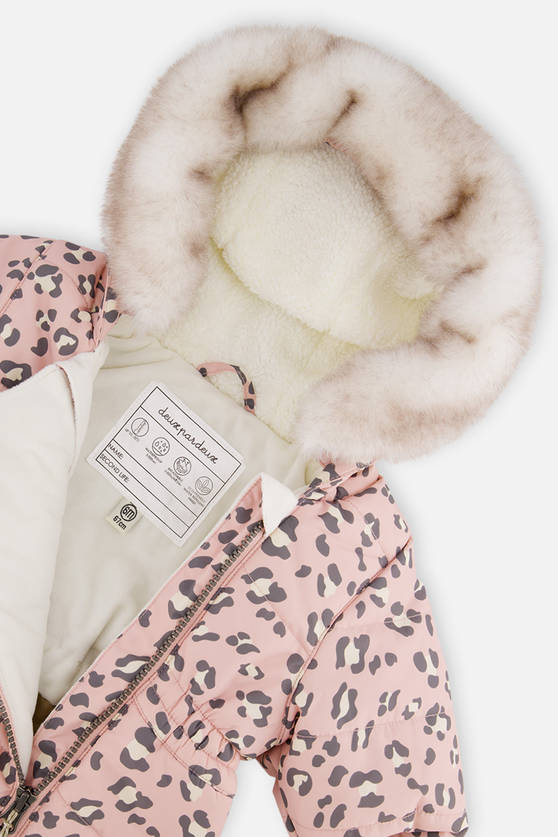 Baby One Piece Snowsuit For Car Seats Rose Leopard Print - J10A602_1J005