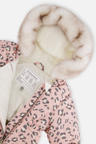 Baby One Piece Snowsuit For Car Seats Rose Leopard Print - J10A602_1J005