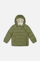 Winter Jacket Adapted For Car Seats Olive Green - J10B500_03090