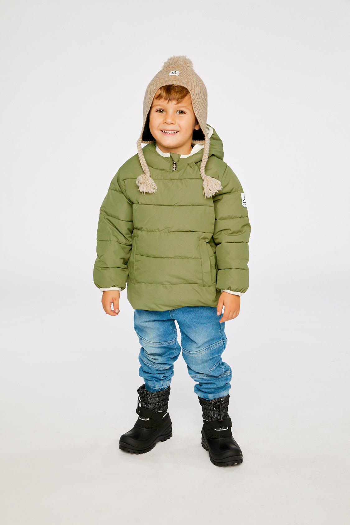 Winter Jacket Adapted For Car Seats Olive Green - J10B500_03090