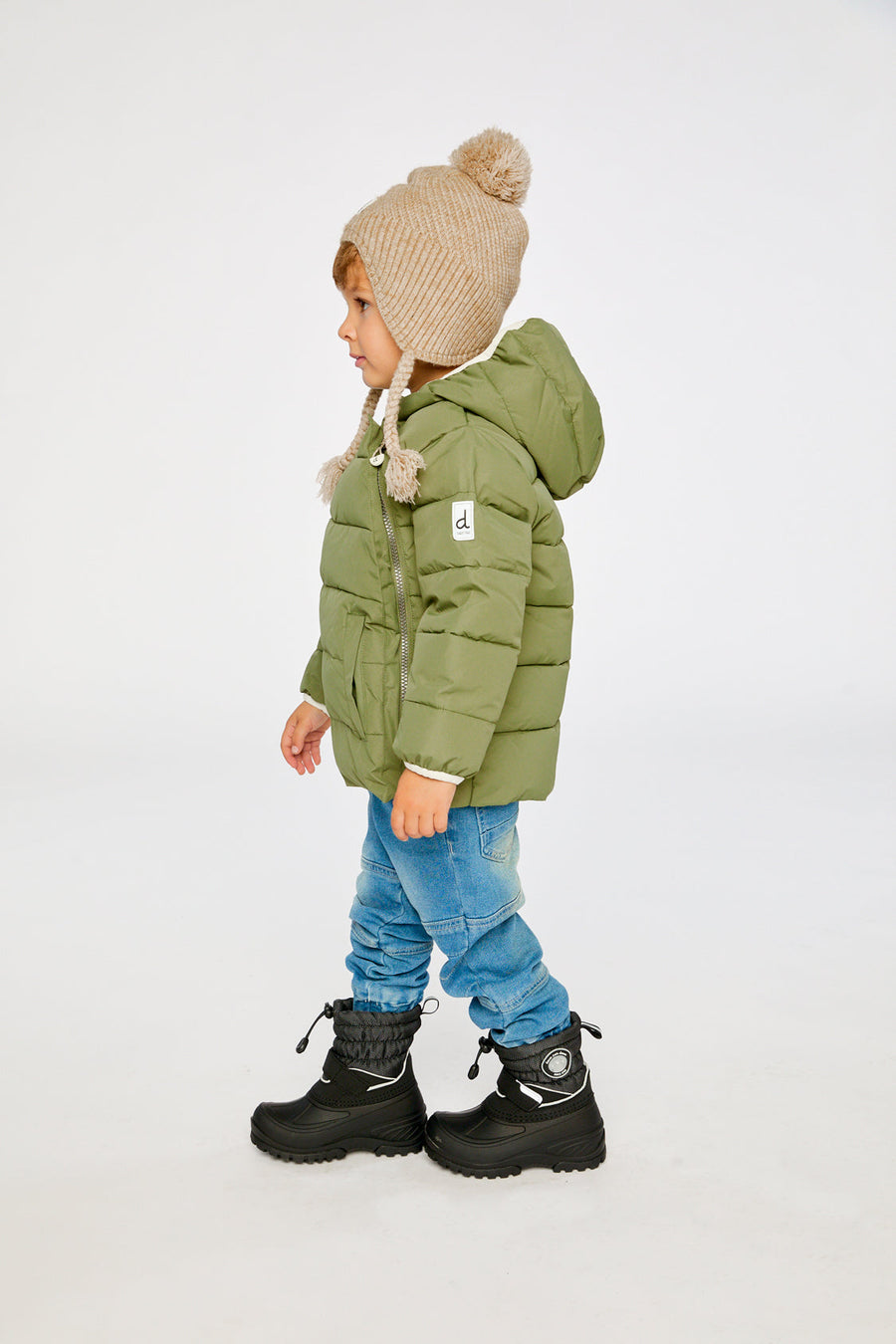 Winter Jacket Adapted For Car Seats Olive Green - J10B500_03090