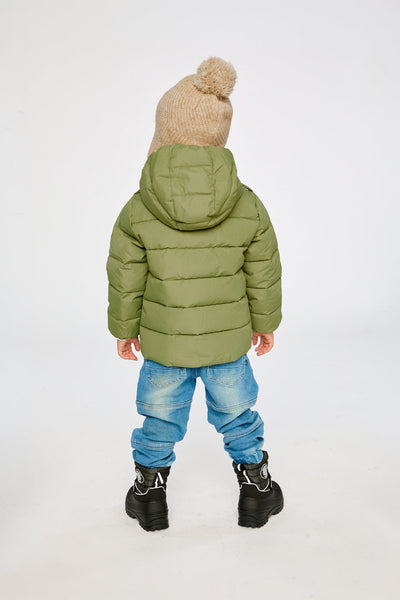 Winter Jacket Adapted For Car Seats Olive Green - J10B500_03090