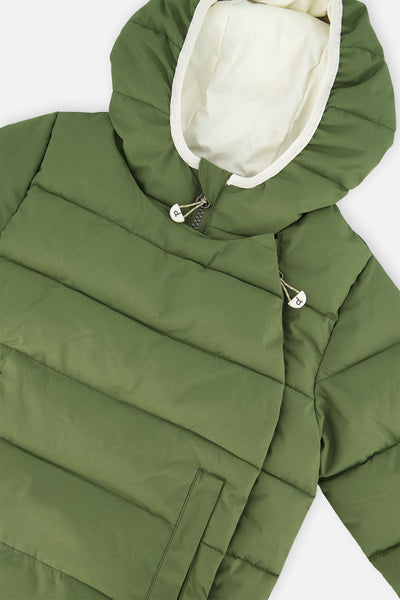 Winter Jacket Adapted For Car Seats Olive Green - J10B500_03090