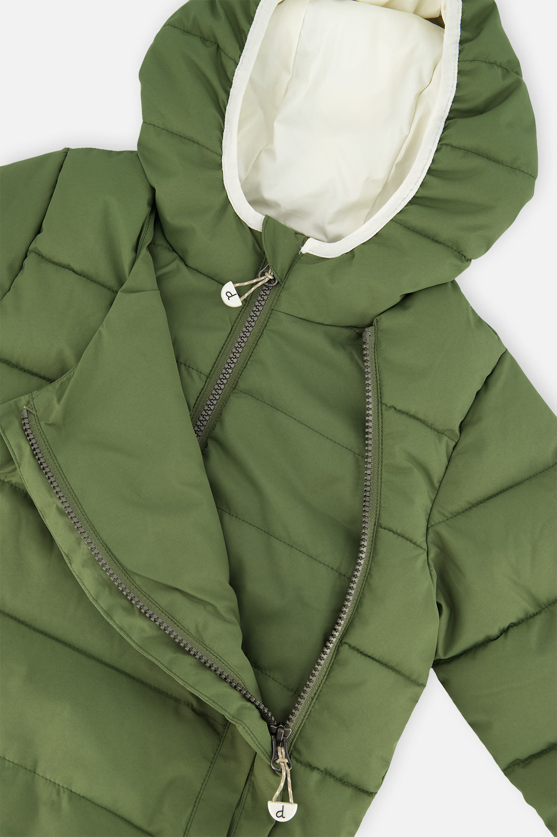 Winter Jacket Adapted For Car Seats Olive Green - J10B500_03090
