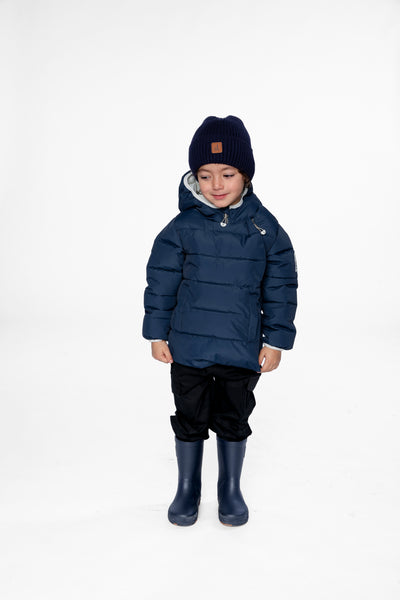 Winterjacke für Autokindersitze, dunkelblau