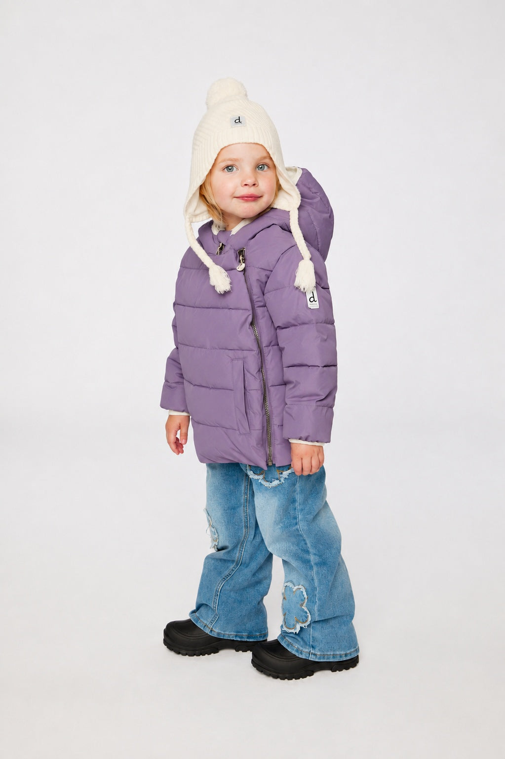 Manteau d'hiver adapté pour siège d'auto violet