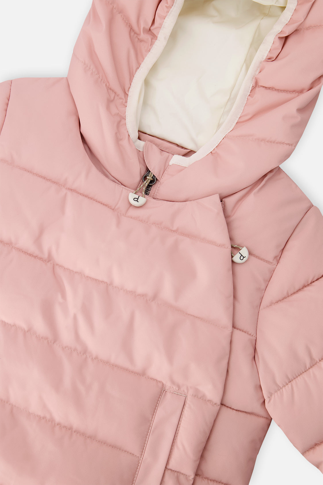 Winter Jacket Adapted For Car Seats Pale Dusty Pink - J10B500_06220