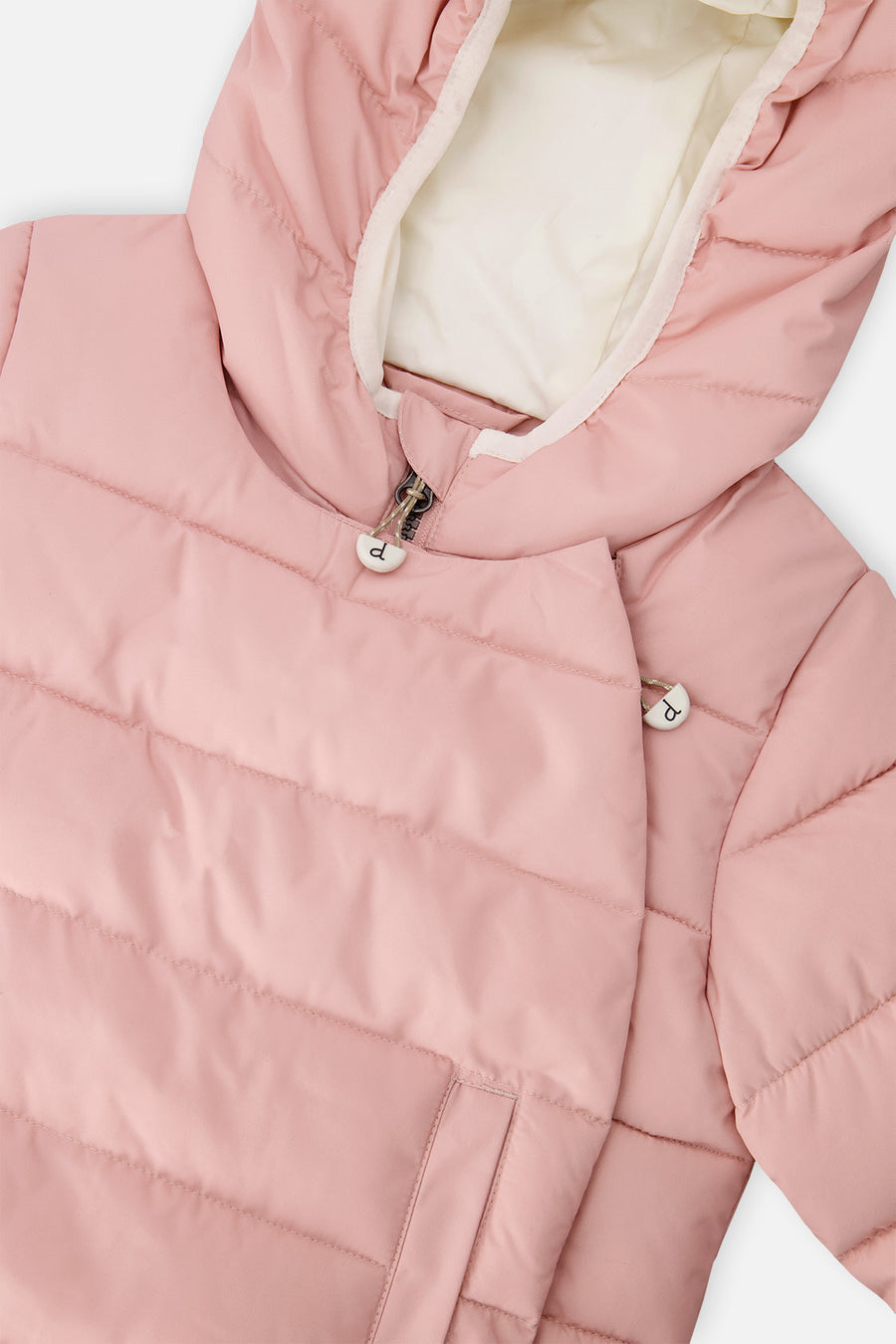 Winter Jacket Adapted For Car Seats Pale Dusty Pink - J10B500_06220