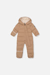 Beige Babyschneeanzug „Baby Cloud“ als Einteiler, für Autositze geeignet