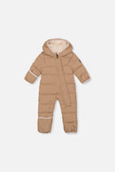 Beige Babyschneeanzug „Baby Cloud“ als Einteiler, für Autositze geeignet