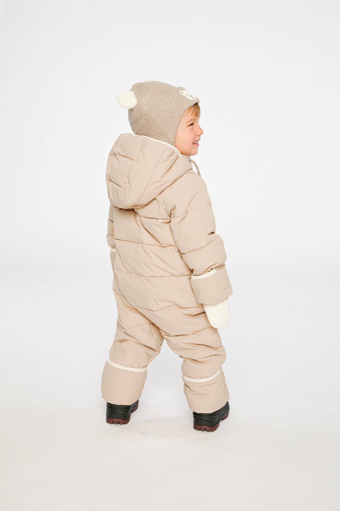 Baby Cloud One Piece Snowsuit Adapted For Car Seats Beige - J10B700_01470