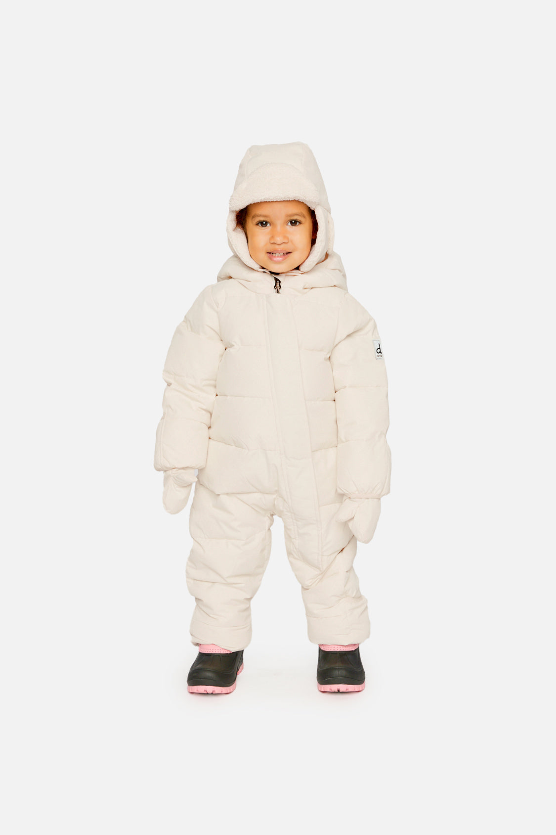 Baby Cloud One Piece Snowsuit Adapted For Car Seats Off White