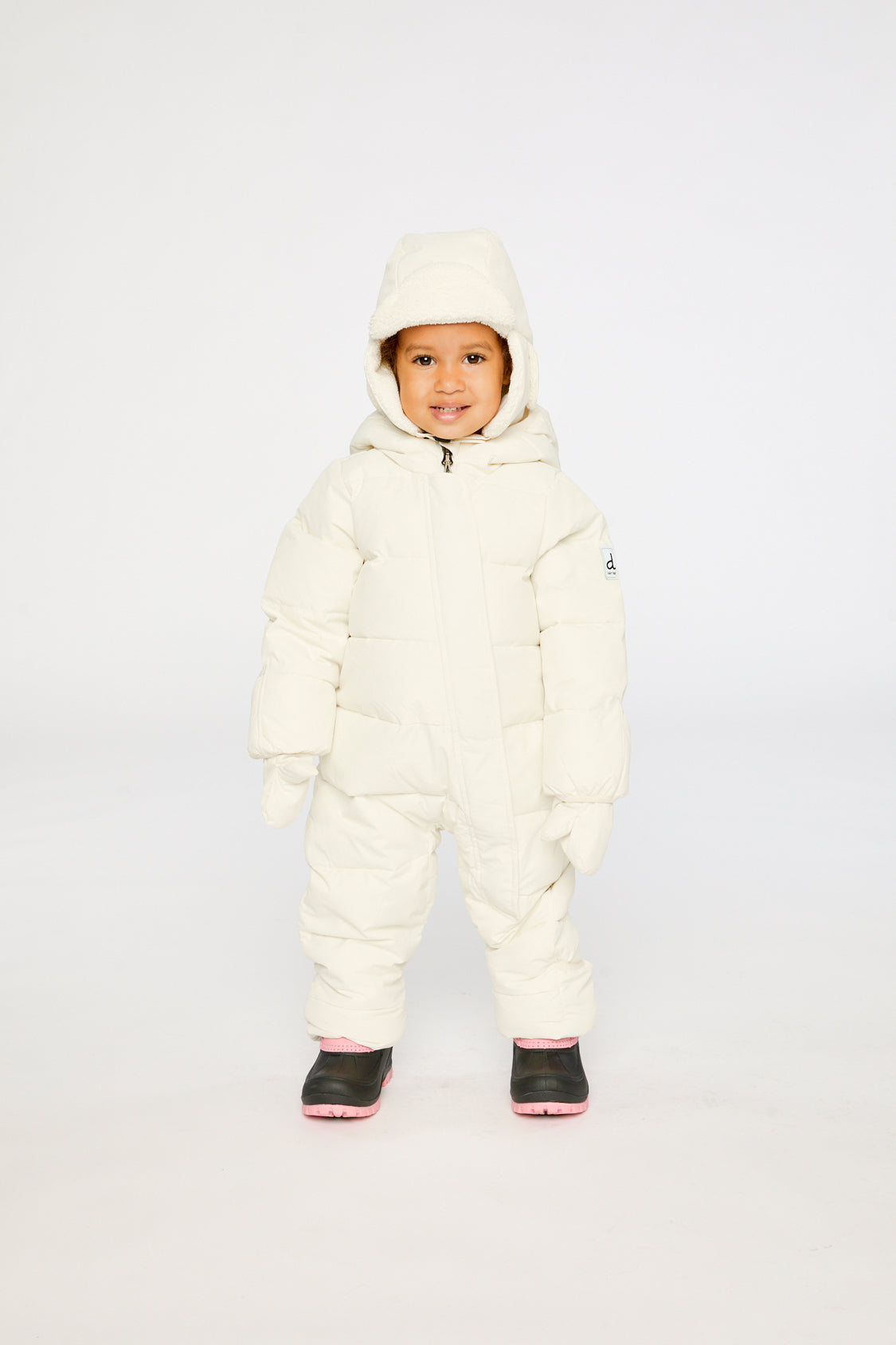 Baby Cloud One Piece Snowsuit Adapted For Car Seats Off White - J10B700_01880