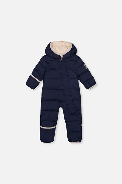 Baby Cloud One Piece Snowsuit Adapted For Car Seats Dark Blue - J10B700_04013