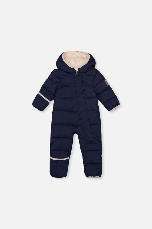 Baby Cloud One Piece Snowsuit Adapted For Car Seats Dark Blue - J10B700_04013