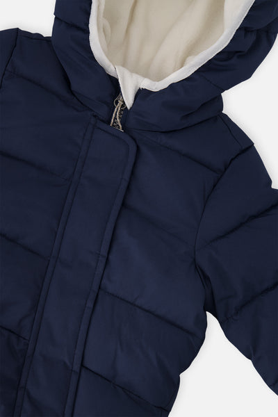 Baby Cloud One Piece Snowsuit Adapted For Car Seats Dark Blue - J10B700_04013
