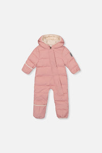 Habit de neige une pièce Baby Cloud adapté pour siège d'auto vieux rose pâle pour bébé
