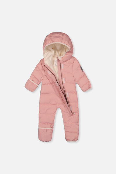 Baby Cloud One Piece Snowsuit Adapted For Car Seats Pale Dusty Pink - J10B700_06220