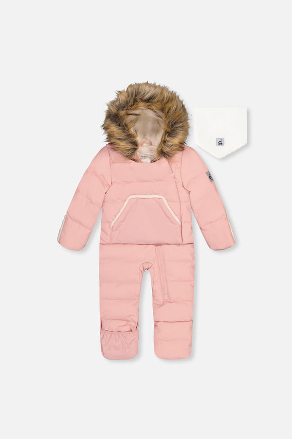 Baby Snug One Piece Snowsuit Adapted For Car Seats Pale Dusty Pink - J10B701_06220