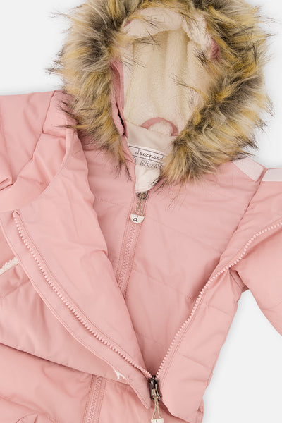 Baby Snug One Piece Snowsuit Adapted For Car Seats Pale Dusty Pink - J10B701_06220