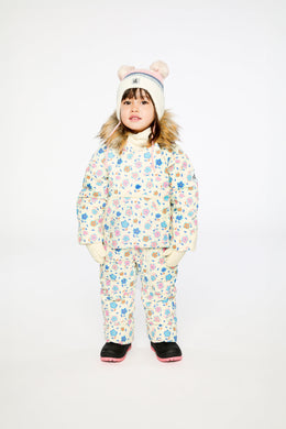 Baby Snug One Piece Snowsuit Adapted For Car Seats White With Floral Print - J10B701_1J003