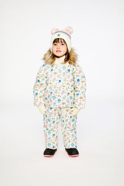 Baby Snug One Piece Snowsuit Adapted For Car Seats White With Floral Print - J10B701_1J003